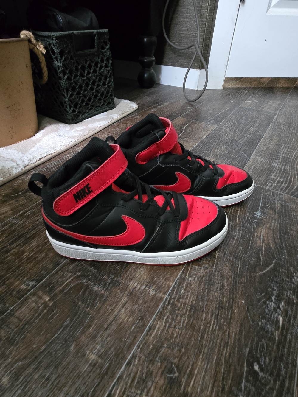 Nike Kids' Black & Red High-Top Sneakers